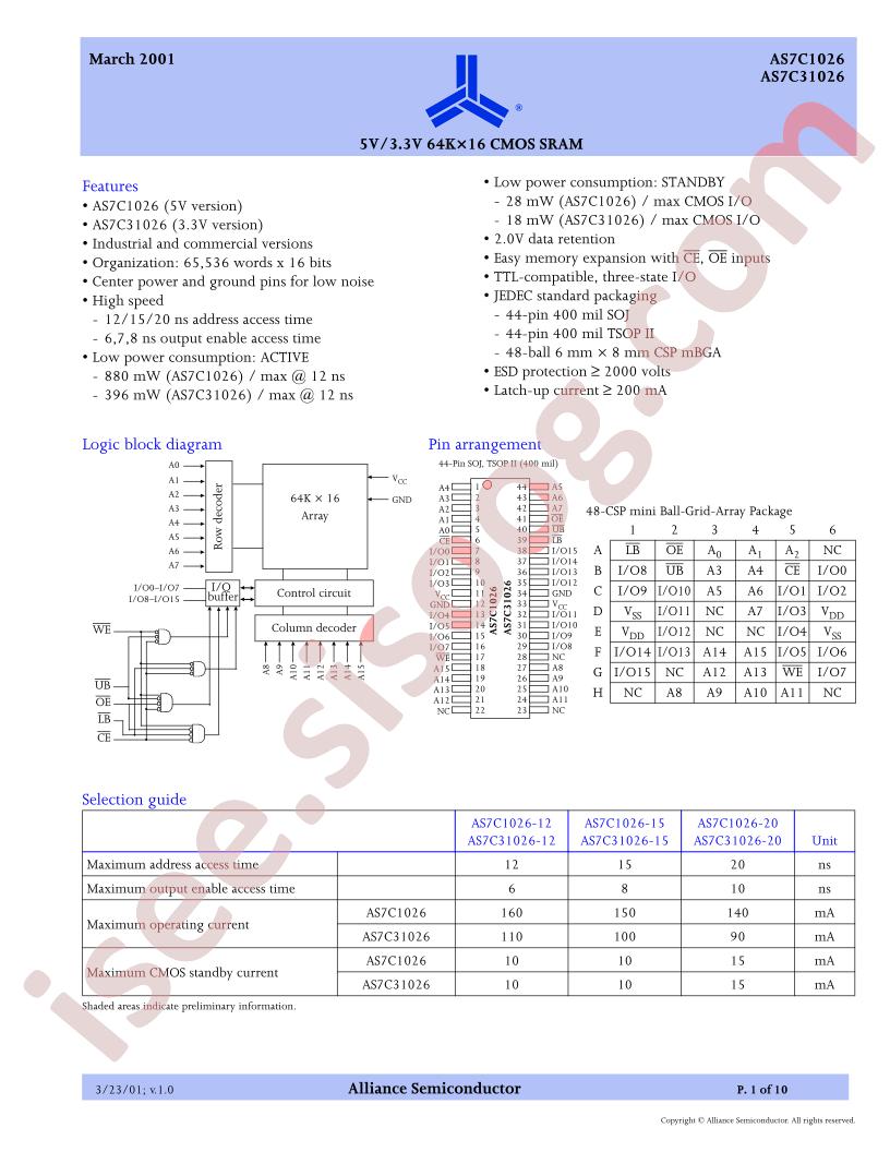 AS7C1026-12JI