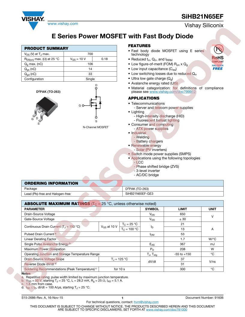 SIHB21N65EF_V01