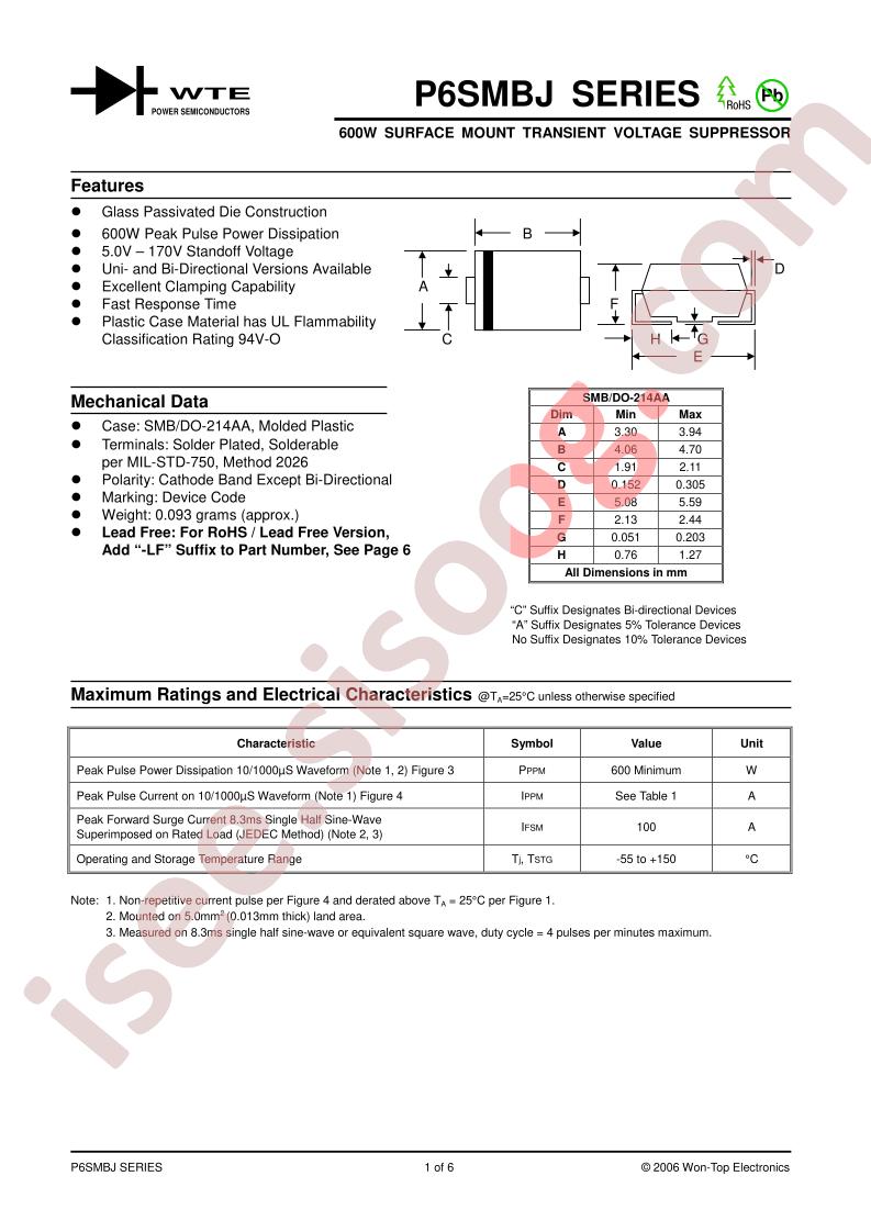 P6SMBJ6.0CA-T3