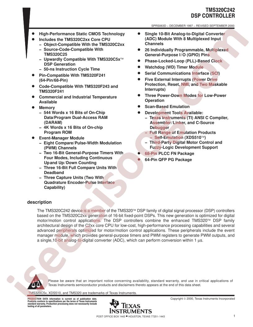 TMS320C242PGA