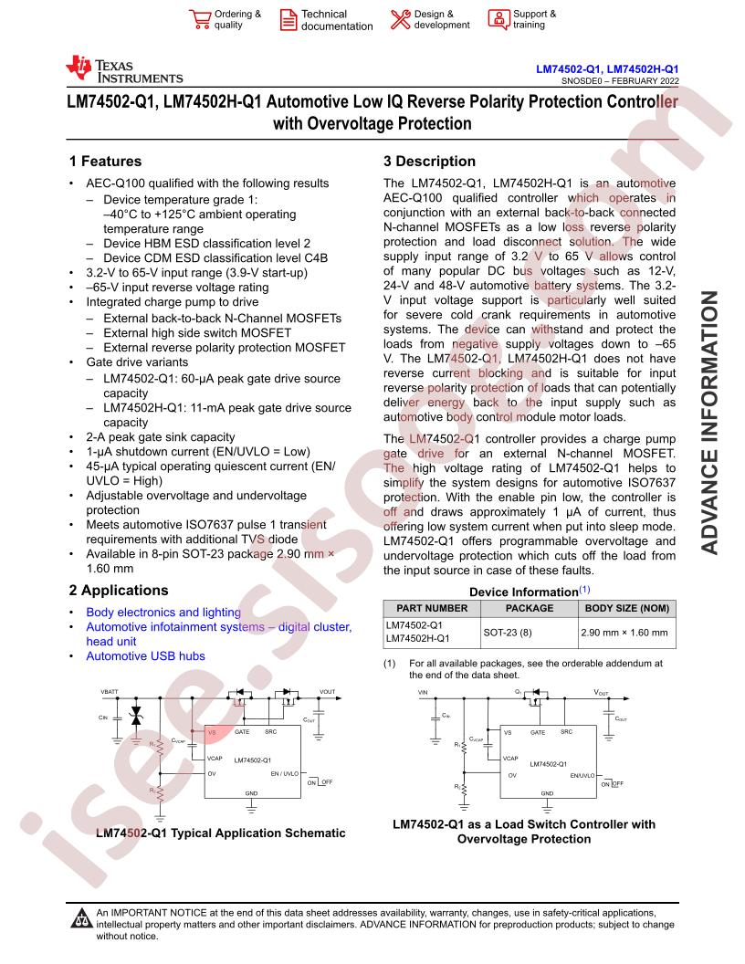 LM74502-Q1