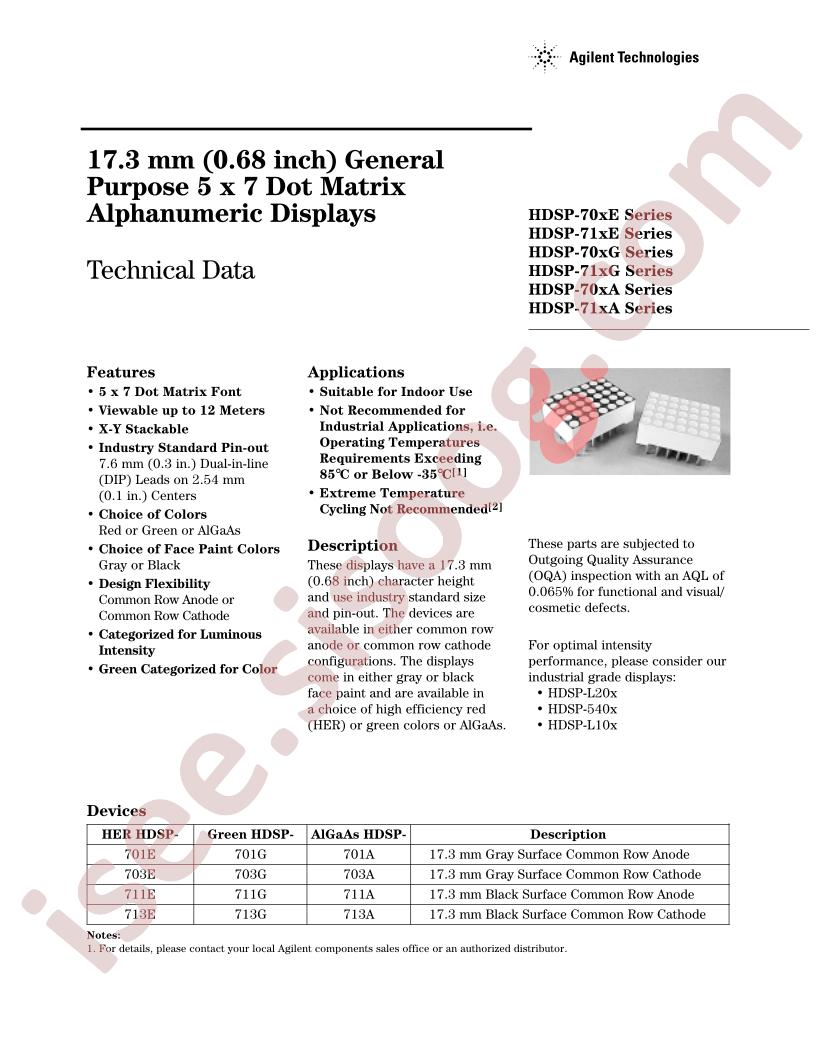HDSP-701A-J0000