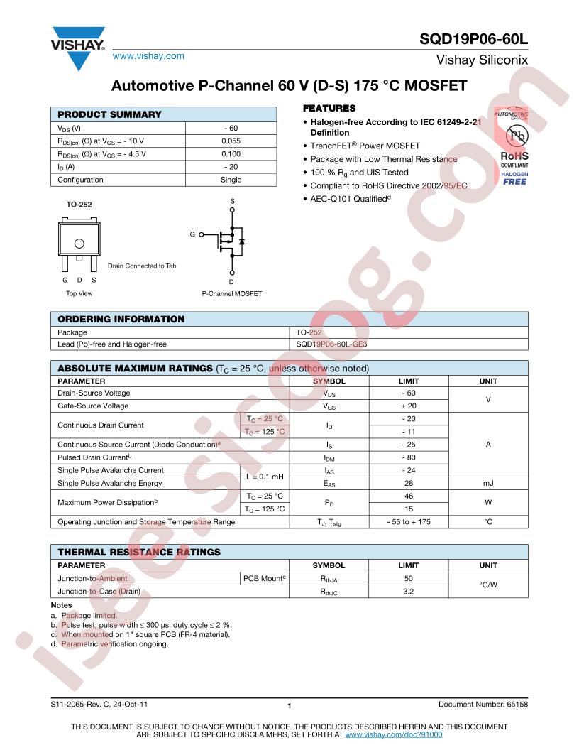 SQD40P10-40L