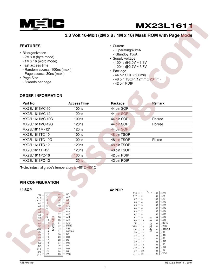 MX23L1611MC-10