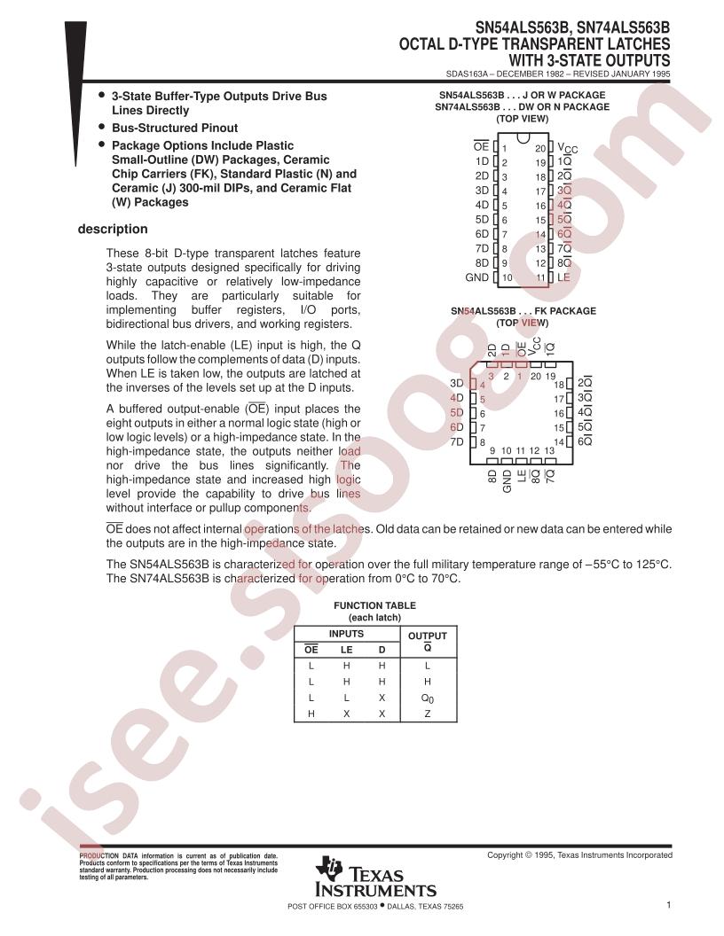 SN54ALS563BW