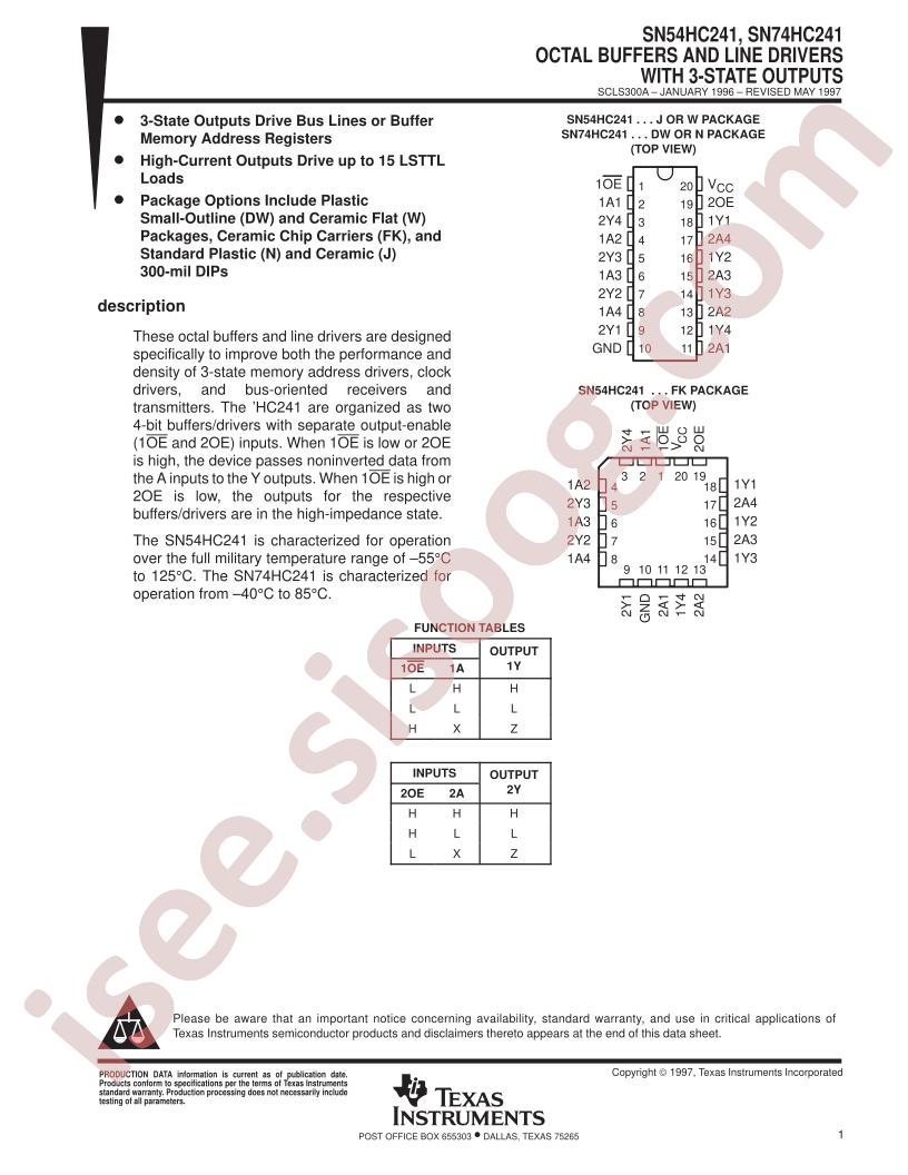 SN54HC241W