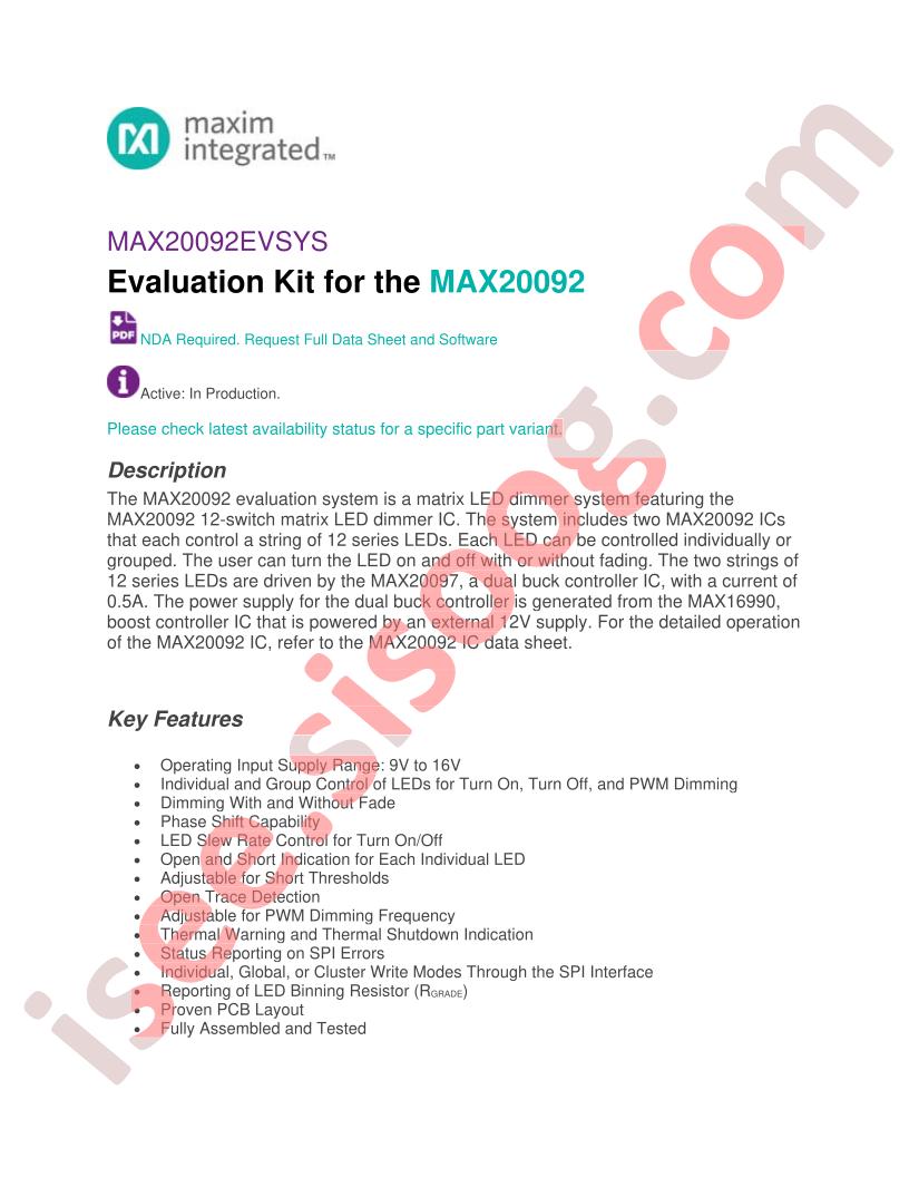 MAX20092EVSYS