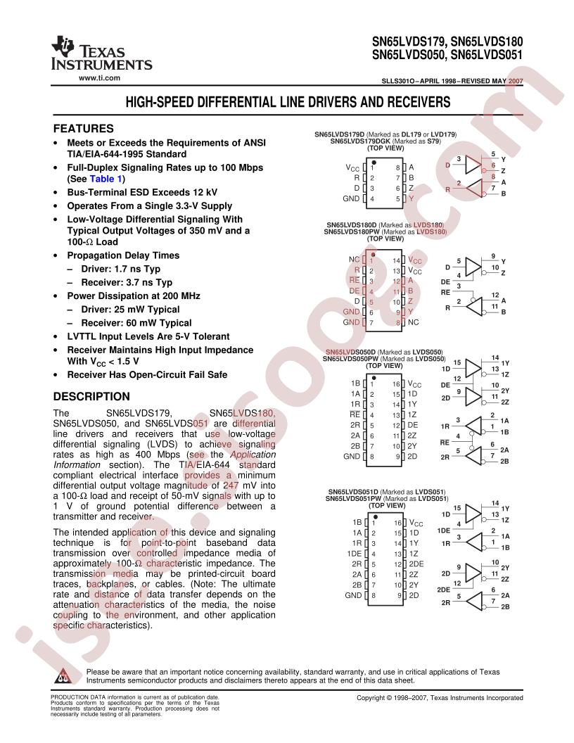 SN65LVDS179