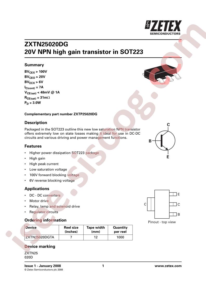 ZXTN25020DG