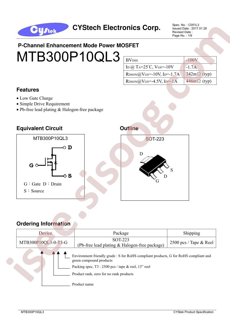 MTB300P10QL3