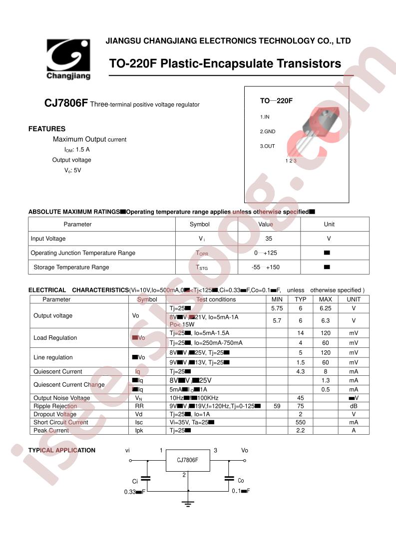 CJ7806F-TO-220F