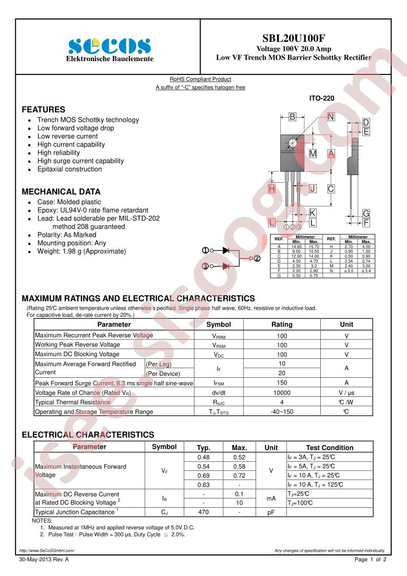 SBL20U100F