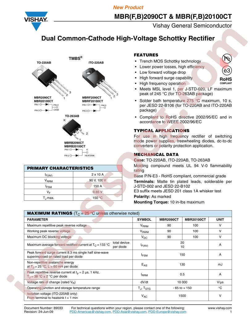 MBRB20100CT-E3-8W