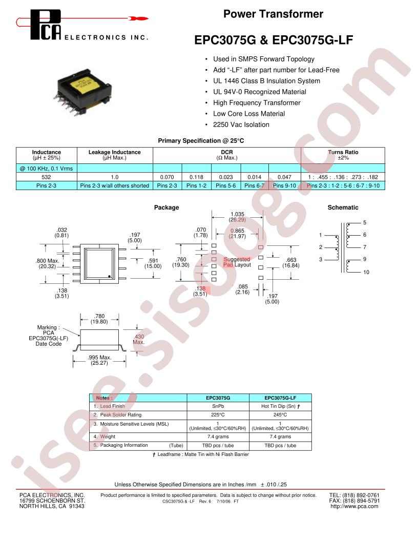 EPC3075G-LF