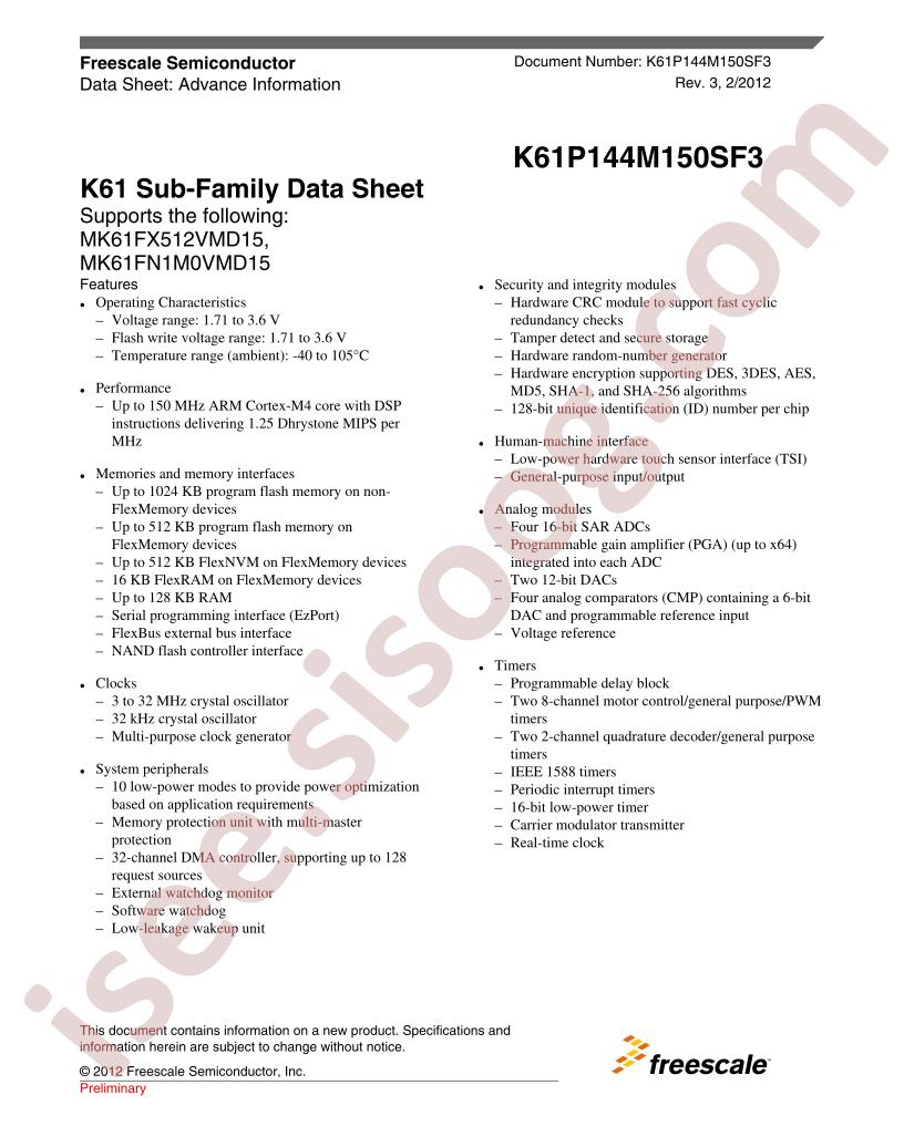 K61P144M150SF3