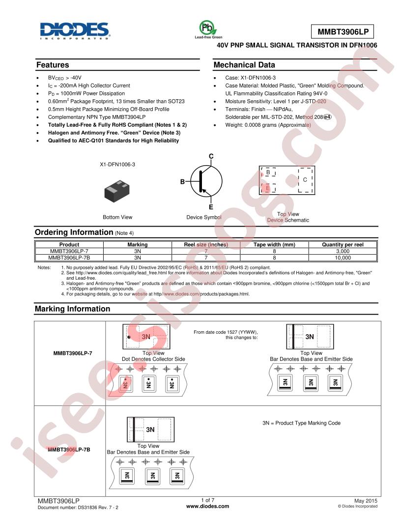 MMBT3906LP-7B