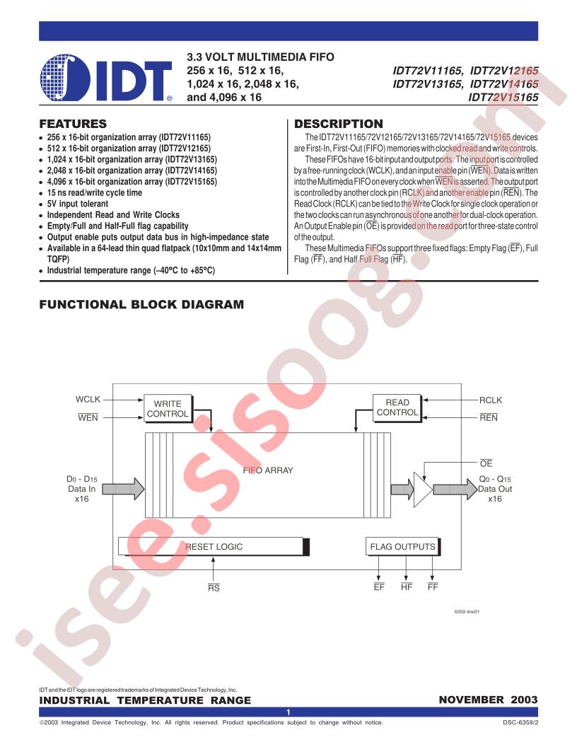 IDT72V11165