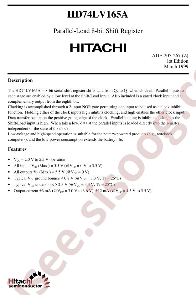 HD74LV165A