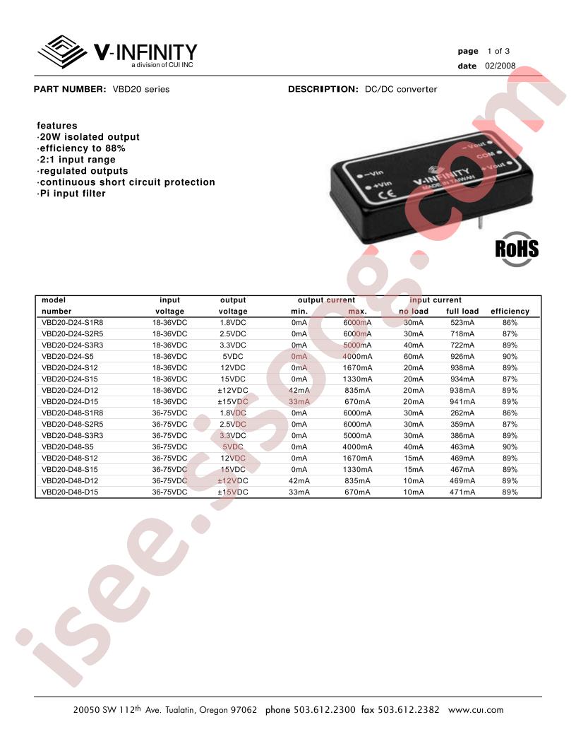 VBD20-D48-S1R8