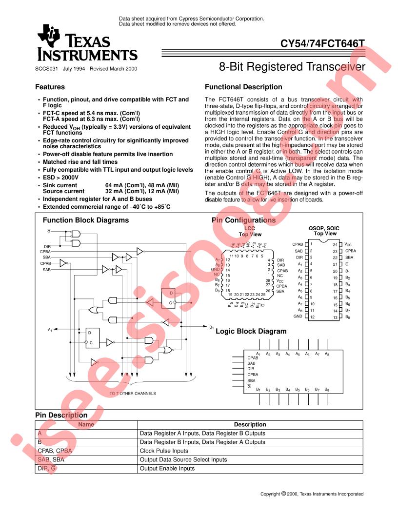 CY5474FCT646T