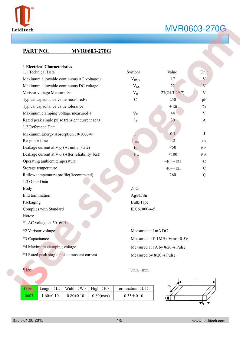 MVR0603-270G