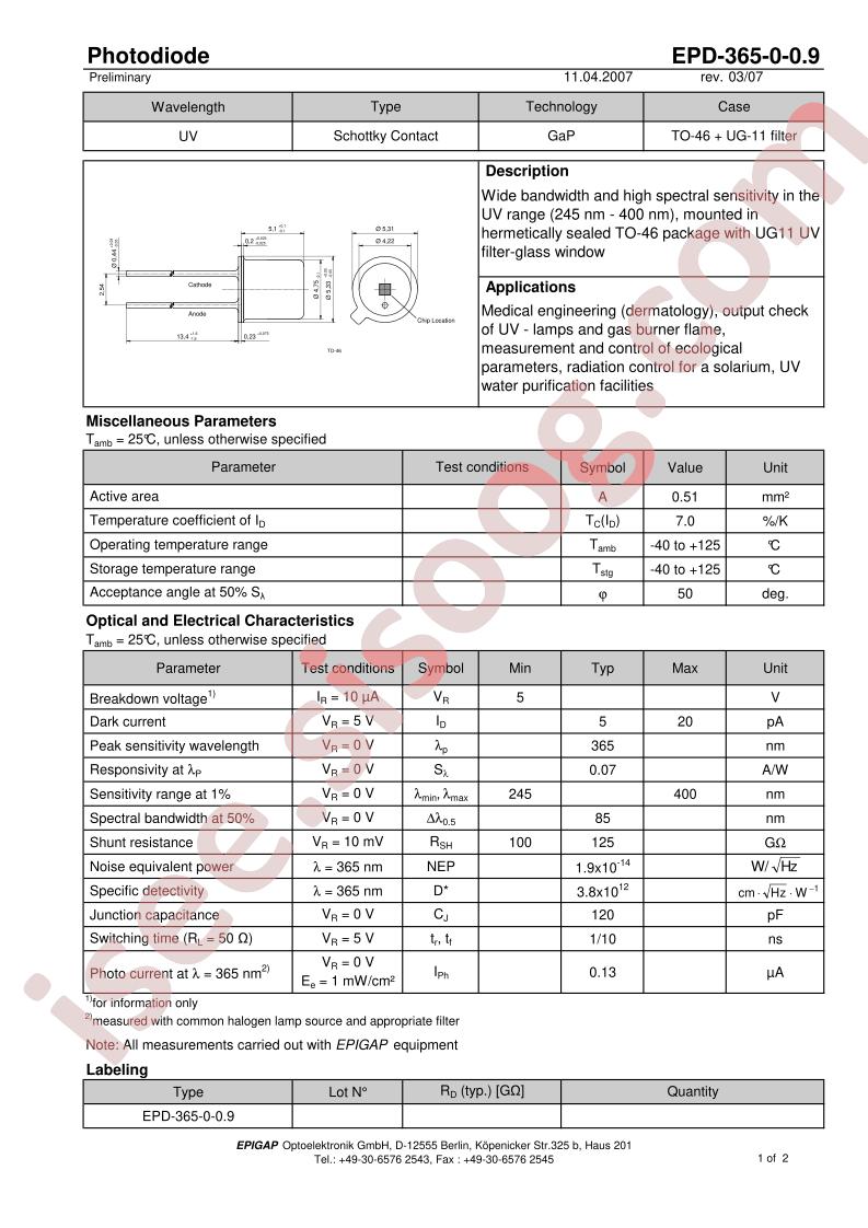 EPD-365-0-0.9