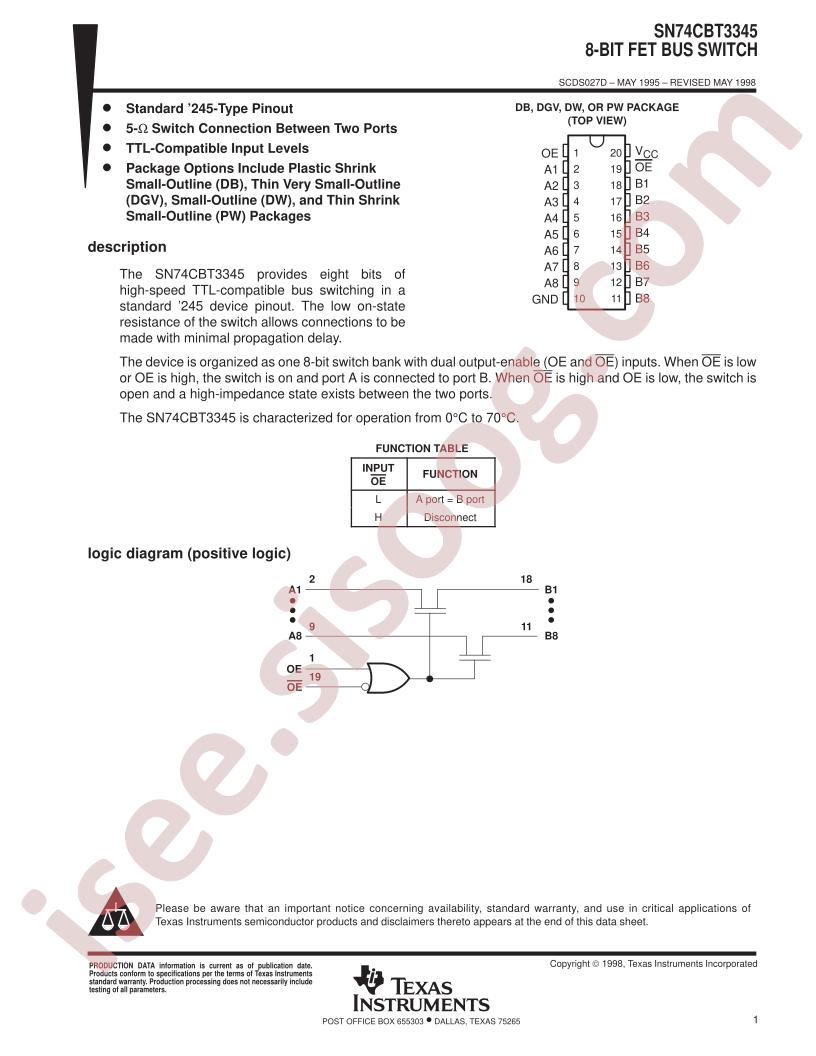 SN74CBT3345DB