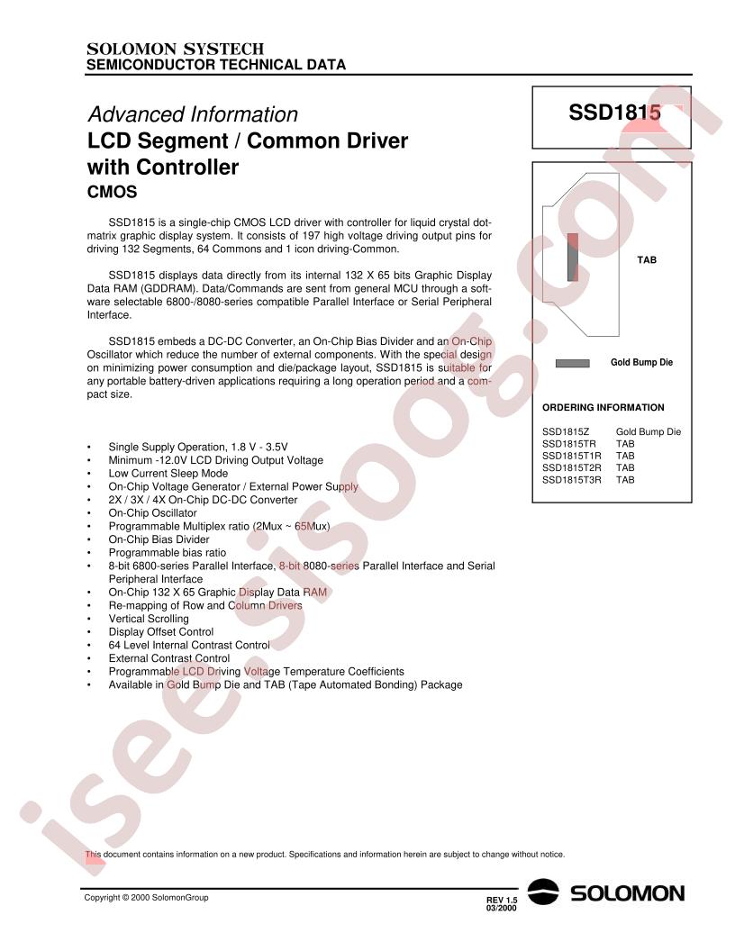 SSD1815TR