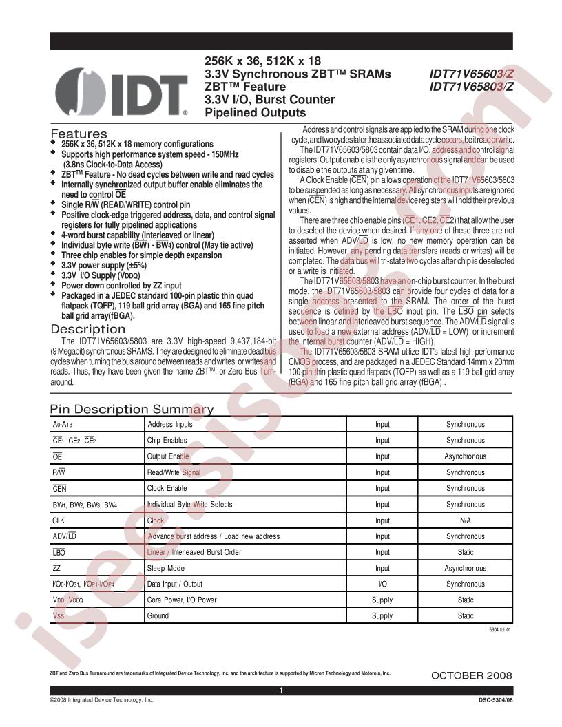 IDT71V65603_08