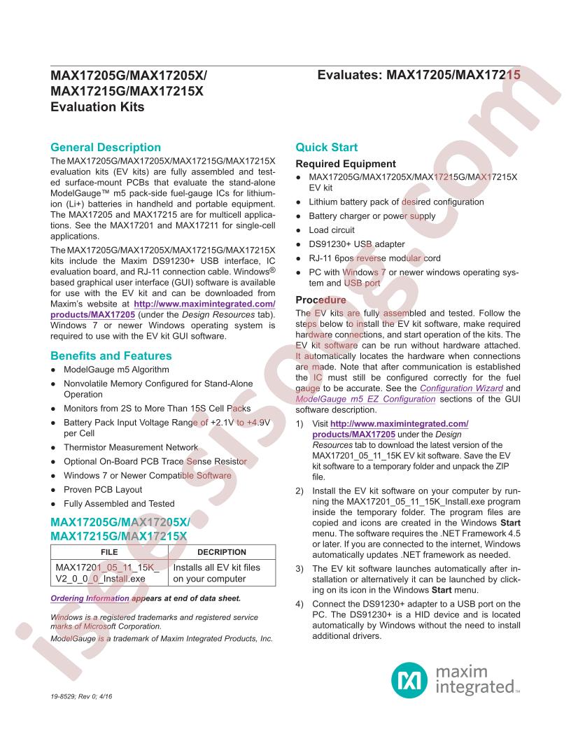 MAX17205GEVKIT
