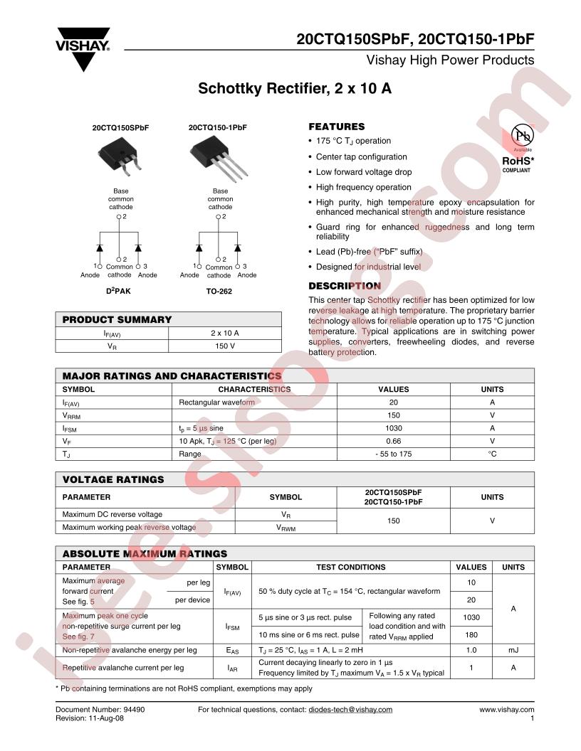 20CTQ150-1TRRPBF