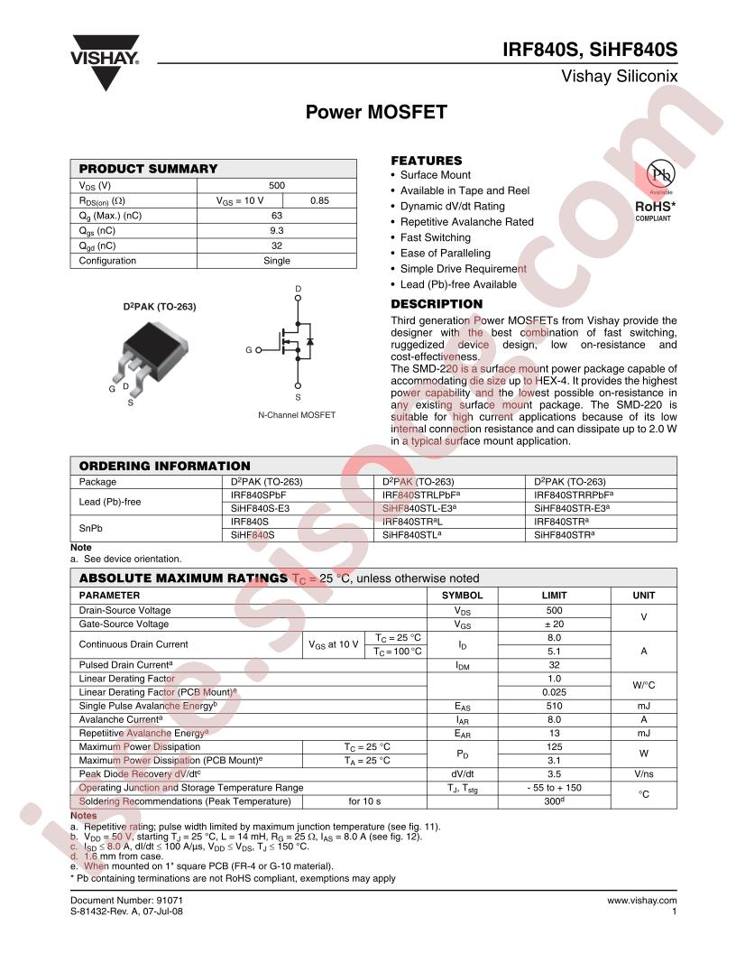 IRF840STR