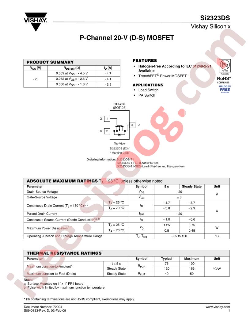 SI2323DS-T1-GE3