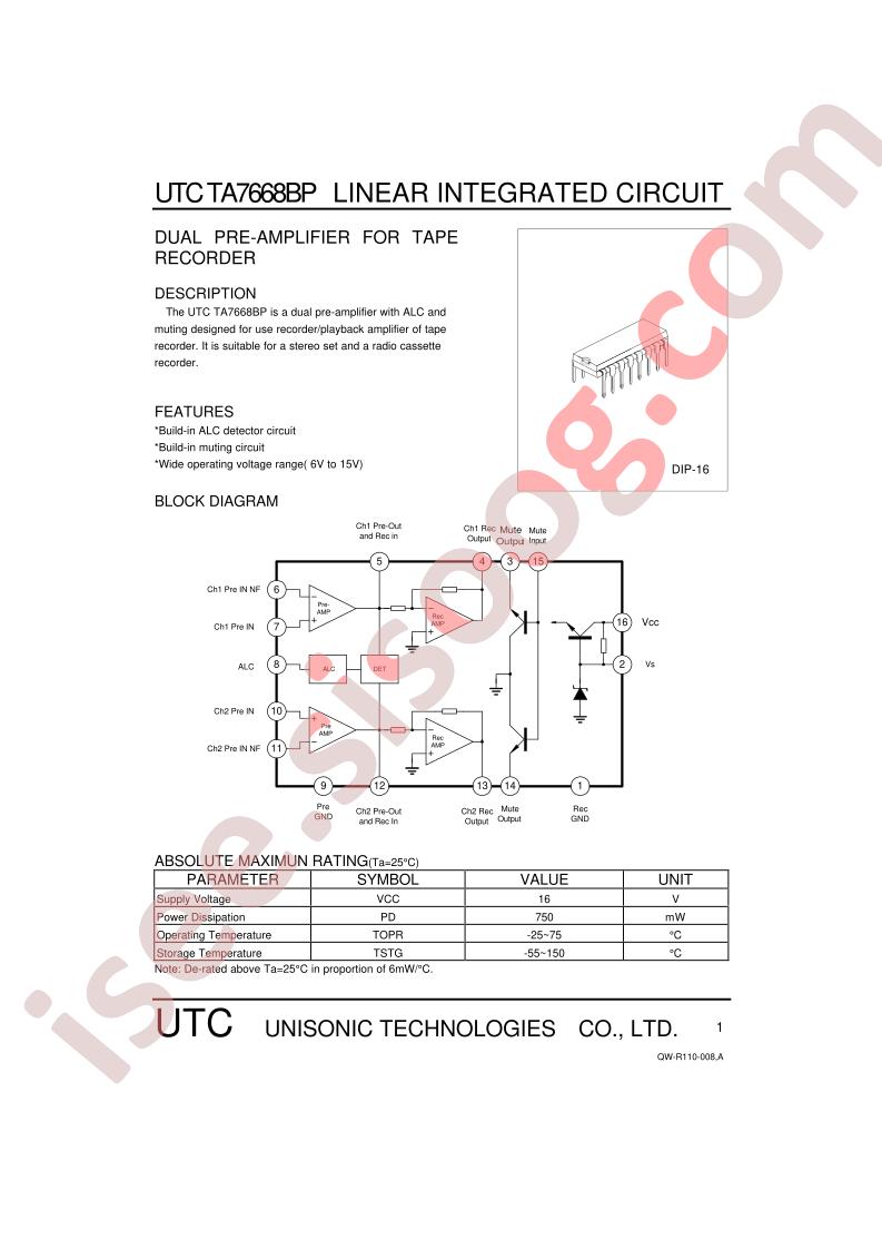UTCTA7668BP