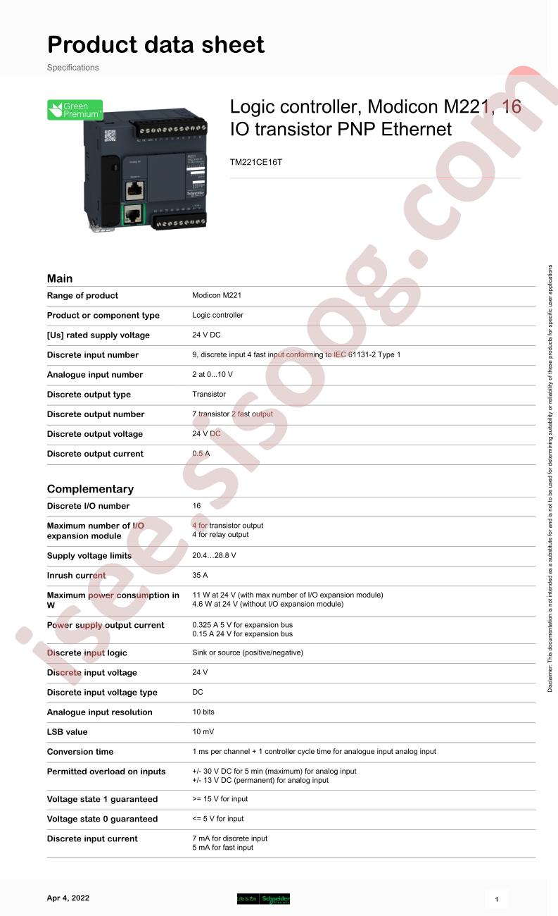 TM221CE16T