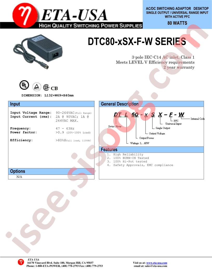 DTC80-XSX-F-W