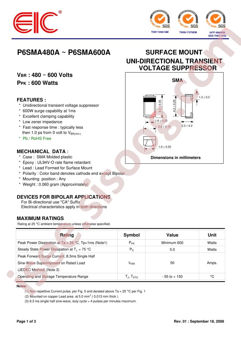 P6SMA480A
