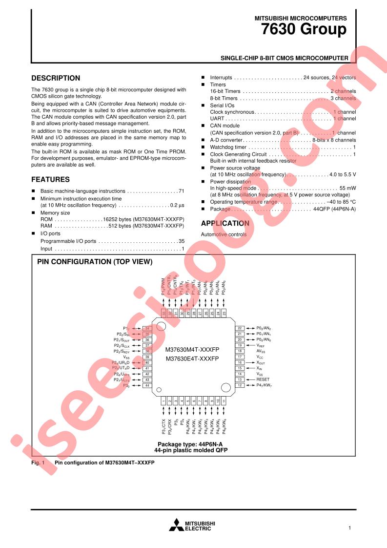 M37630E4T-XXXFP