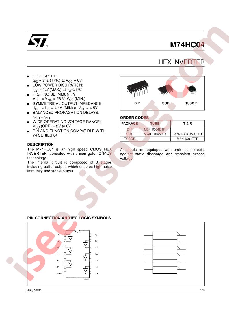 M74HC04TTR