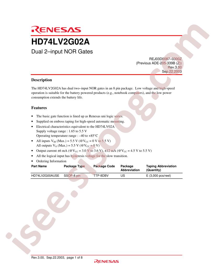 HD74LV2G02A