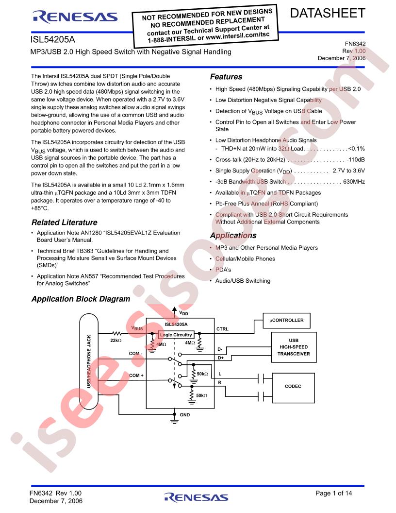 ISL54205AIRUZ-T