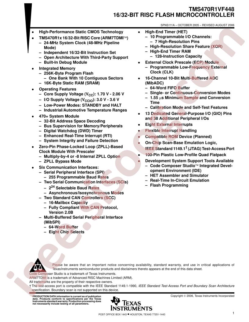 TMS470R1VF448