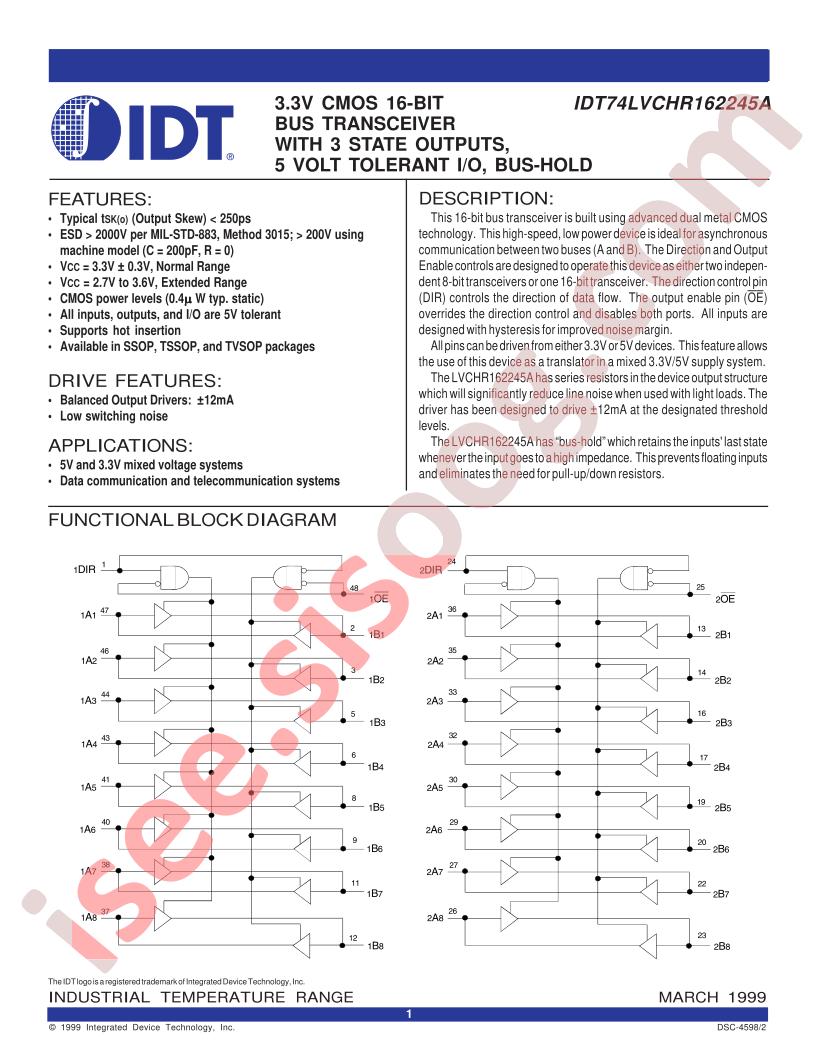 IDT74LVCHR162245A