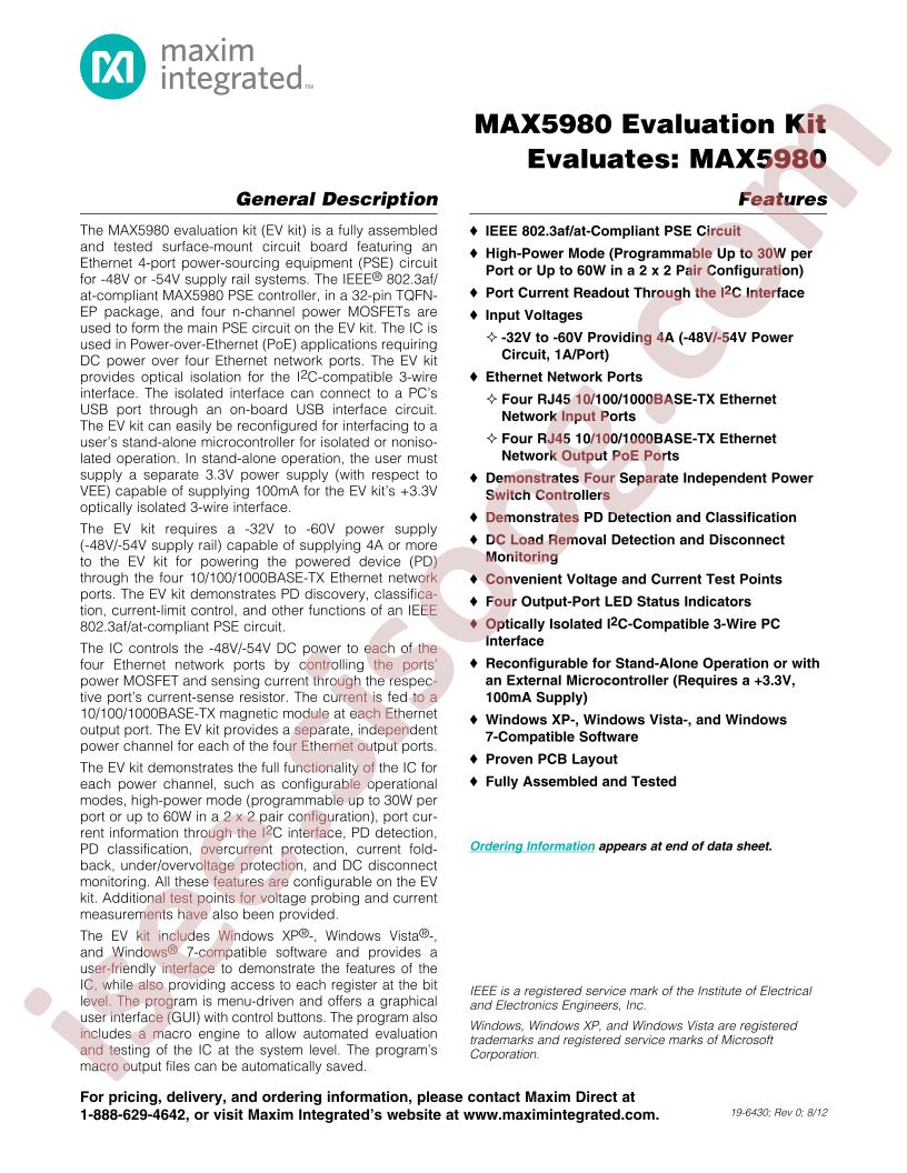 MAX5980EVKIT