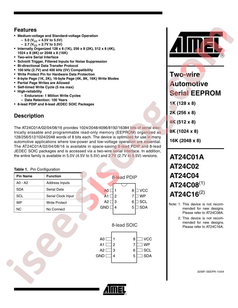 AT24C02-10PA-5.0C