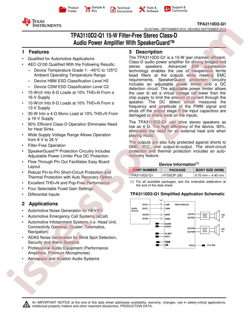 TPA3110D2-Q1