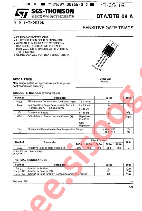 BTA08A-200A