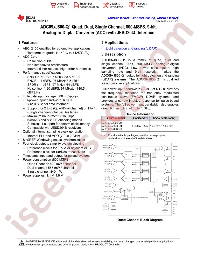 ADC09QJ800AAVTQ1