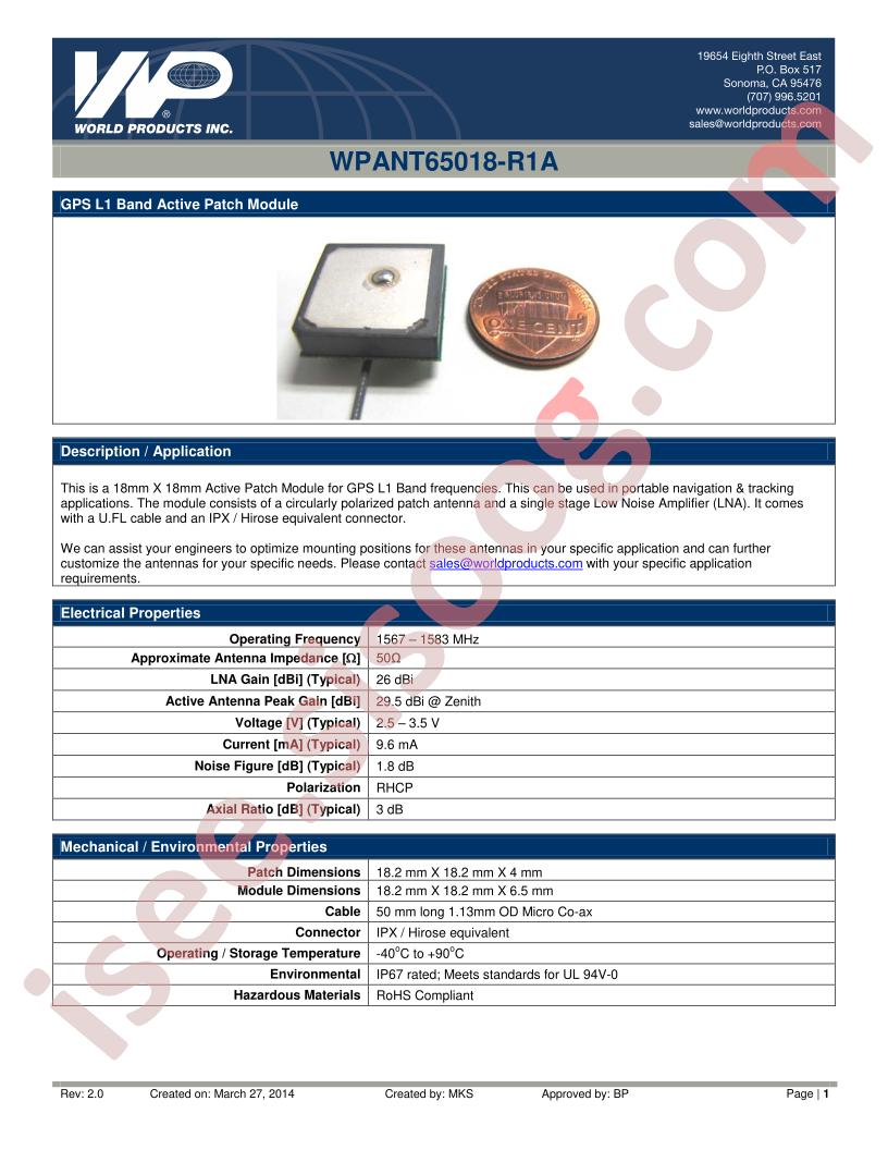 WPANT65018-R1A