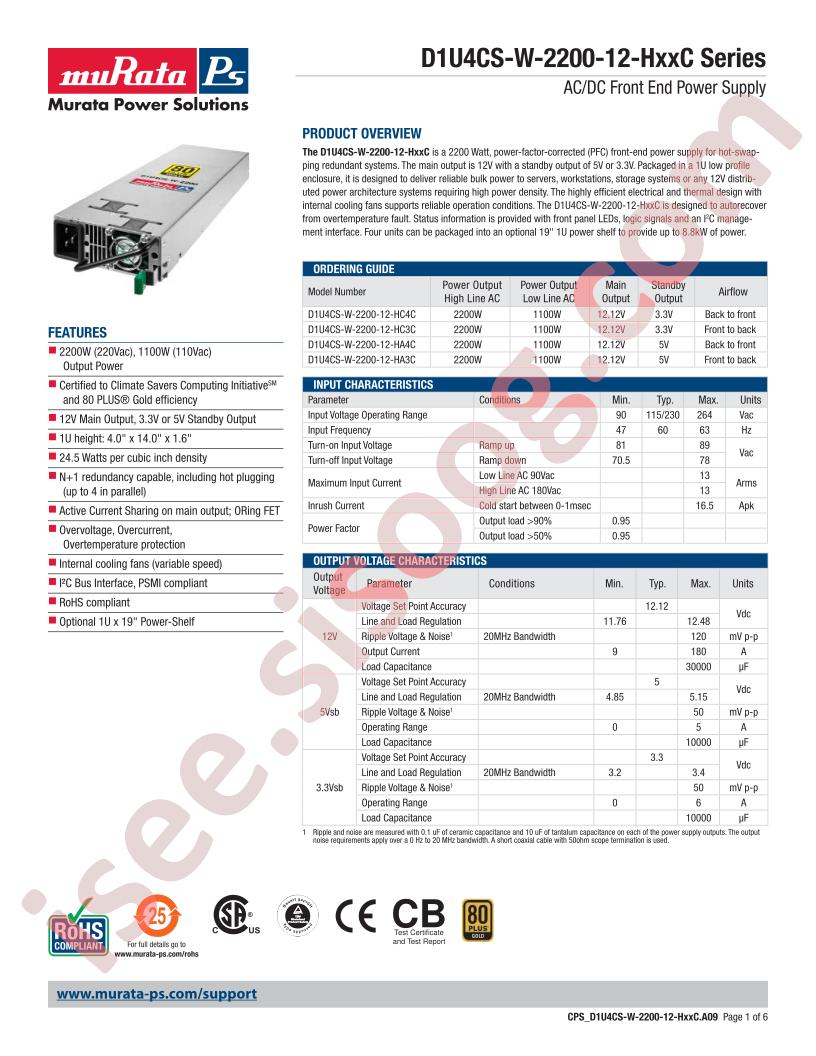 D1U4CS-W-2200-12-HC4C